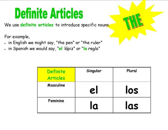 Nouns and articles in spanish worksheet answers