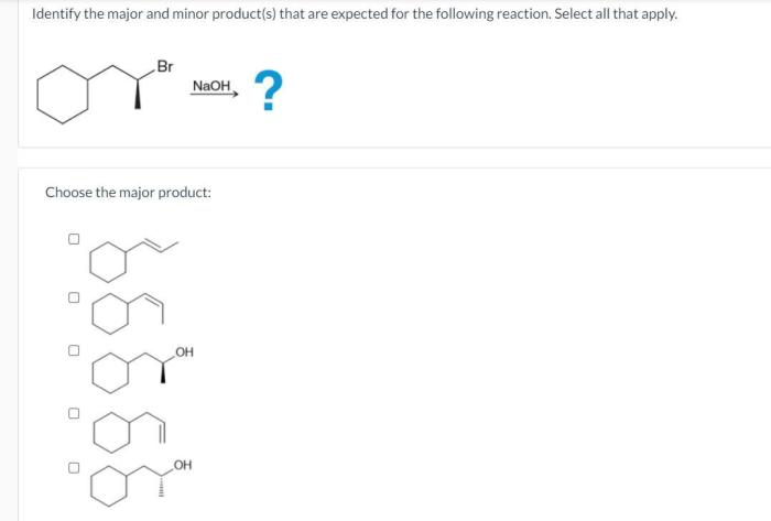 Select the product of the following reaction.